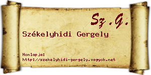 Székelyhidi Gergely névjegykártya